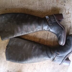 Franco Sarto Wide Calf Black Heeled Boots